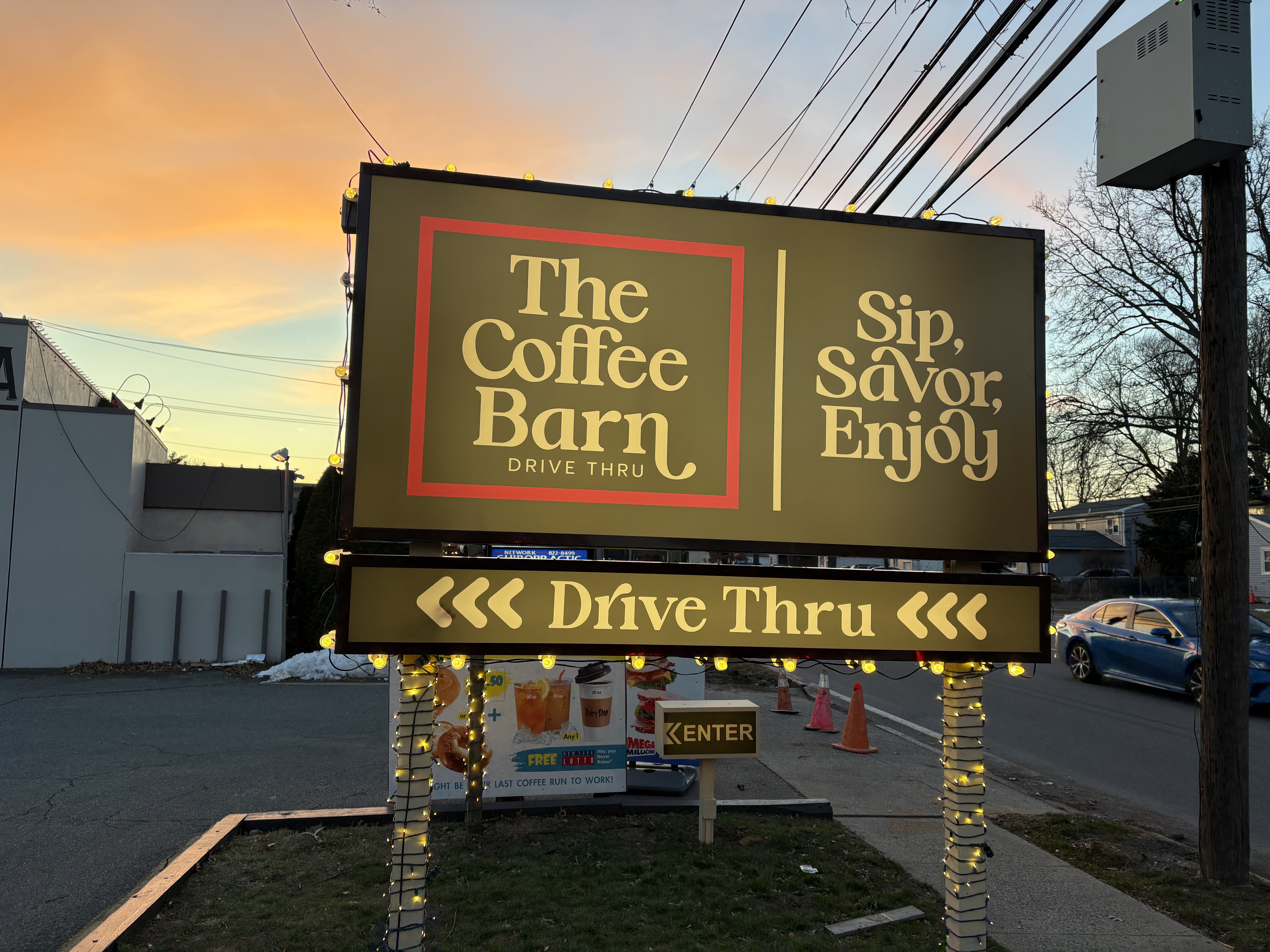The Coffee Barn NY pylon sign